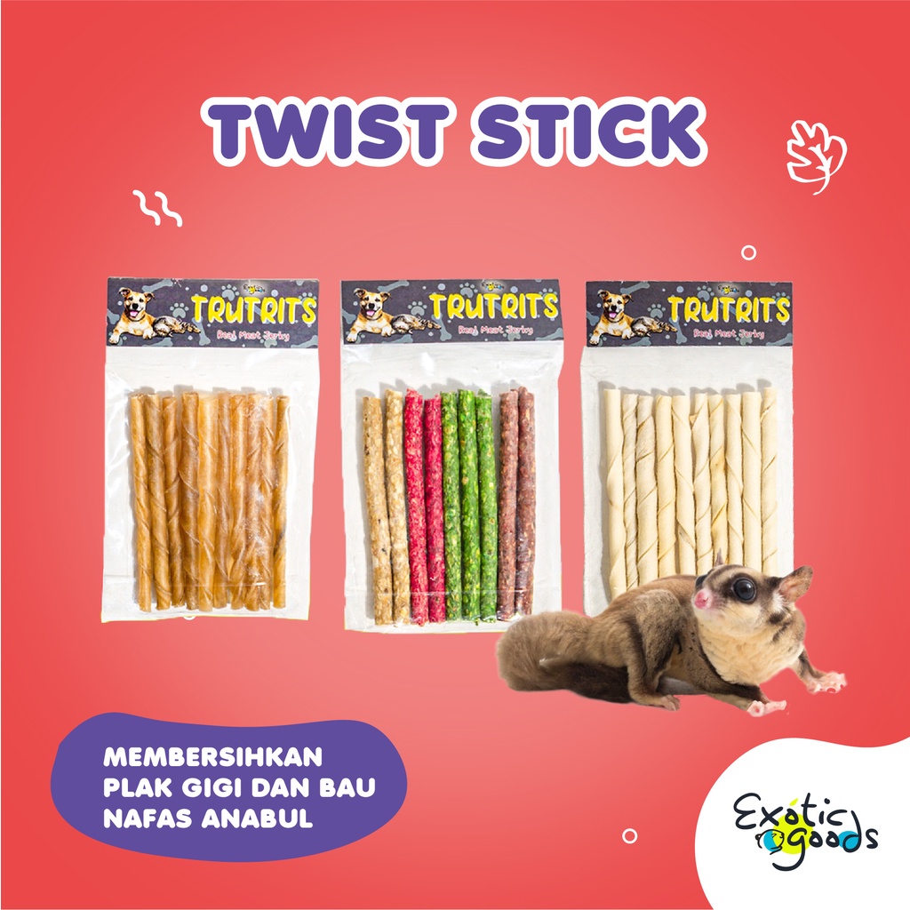 TWIST STICK ANJING RAWHIDE TULANG ANJING TULANG GIGIT ANJING SNACK ANJING DENTAL CLEAN TREAT