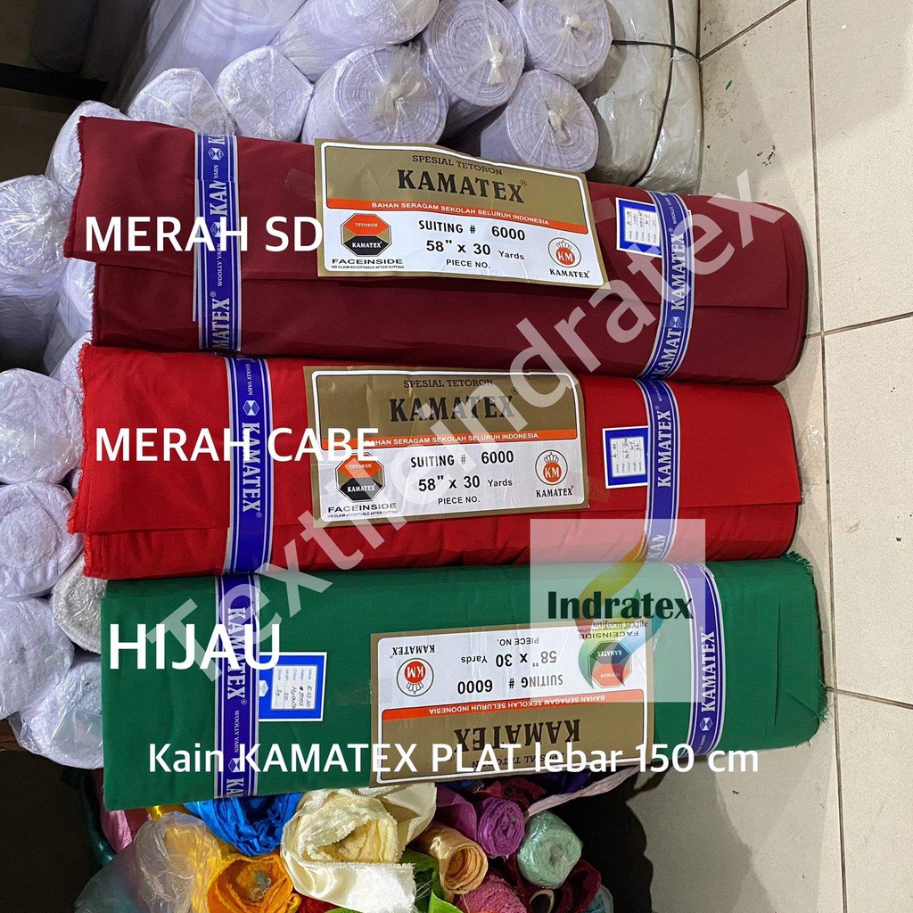 ( per setengah meter) kain celana rok baju seragam KAMATEX PLAT meteran lebar 150 cm bahan setelan seragam sekolah sd smp sma smk kerja rompi baju dinas seragam pramuka perawat dokter laboratorium safari security satpam almamater OK BUKAN FAMATEX TWILL