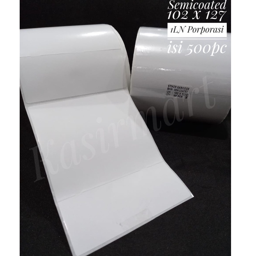 Semicoat 102 x 127 Isi 500pc Label Stiker Barcode Expedisi JNE Semicoated 102x127 untuk Printer Postek C168 / CP2140 / CG408TT