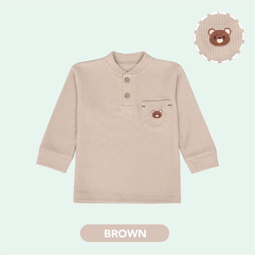 Mooi Ara Pocket Waffle Top 1-5 Tahun  - Sweater Anak Unisex