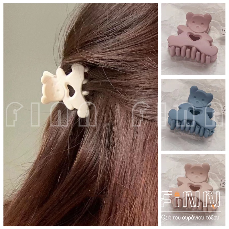 Hairpin Gaya Fashion Kartun Lucu Frosted Love Bear Jepit Rambut