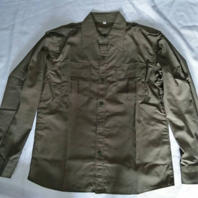 Kemeja pdl/outdoor lapangan lengan panjang/long sleeve ripstop cotton hitam,tan,ijo ode