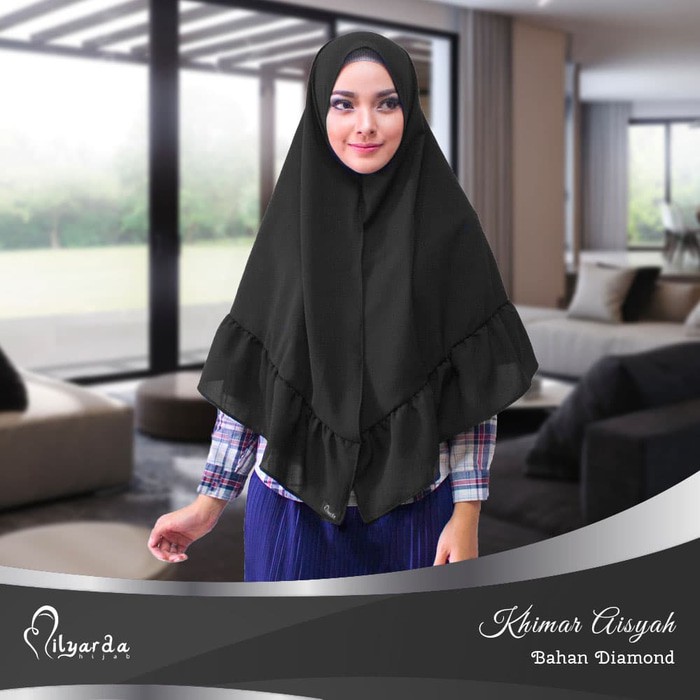 khimar aisyah/ khimar bahan diamond tebal/ hijab syari - Putih