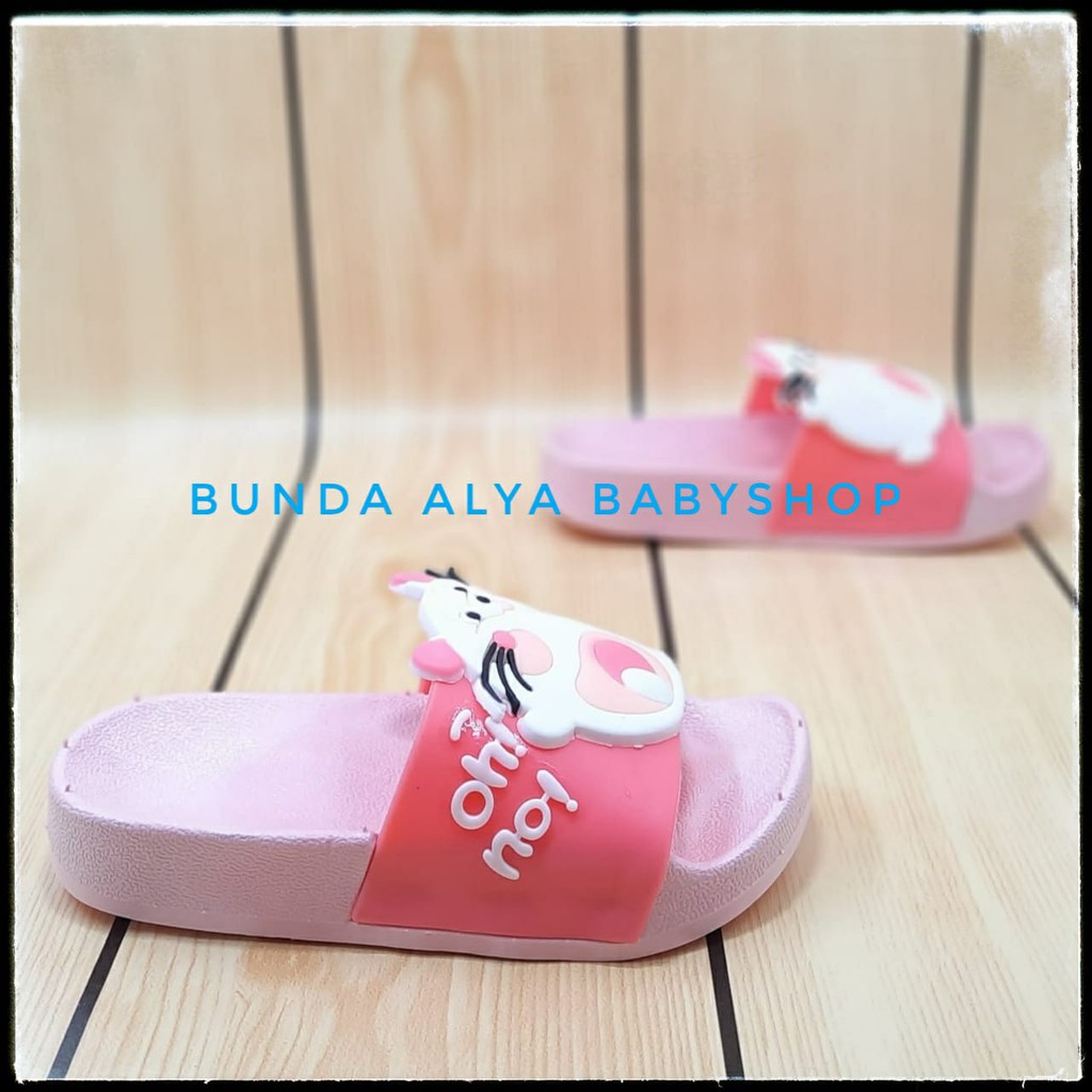 Sandal Anak Perempuan Usia 3 4 5 6 Tahun IMPORT PINK FANTA - Sandal Anak Cewek Elastis Anti Licin Size 28 - 33