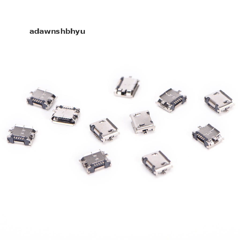 Adawnshbhyu 10pcs Konektor Micro USB 5pin B type Female Untuk Konektor 5pin Charging Socket Hot sale