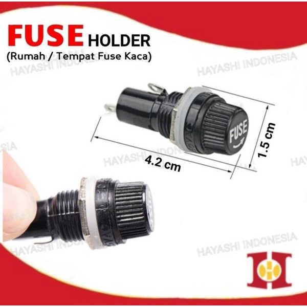 Fuse Holder Kecil Besar Panel Box Rumah Tempat Sekring 5x20 6x30 mm - 10pcs