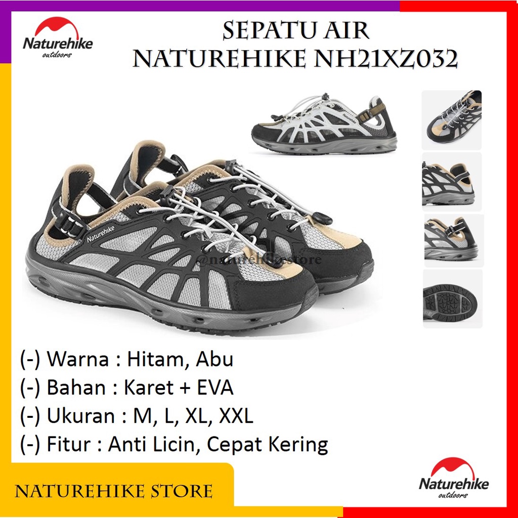 Sepatu Air Outdoor Pantai Renang Diving Anti Slip Olahraga Sport Karet Hiking Gunung Naturehike NH21