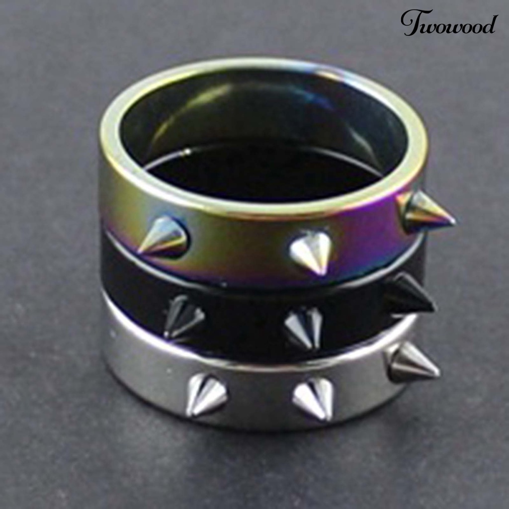 Twowood Portable Ring Easy Match Stainless Steel Decorative Exquisite Finger Ring for Daily