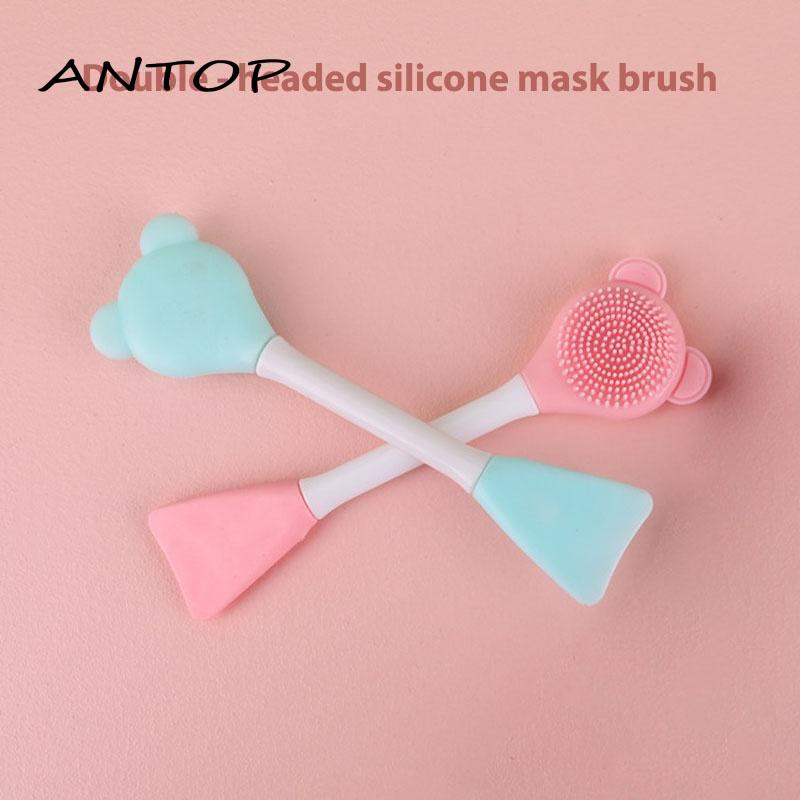 Brush Masker Wajah Manual Portable Bahan Silikon Lembut Untuk Alat Kecantikan Antop Anting Gantung Panjang Tusuk Motif Geometri Aksen Hollow + Rumbai Untuk Perhiasan Wanita