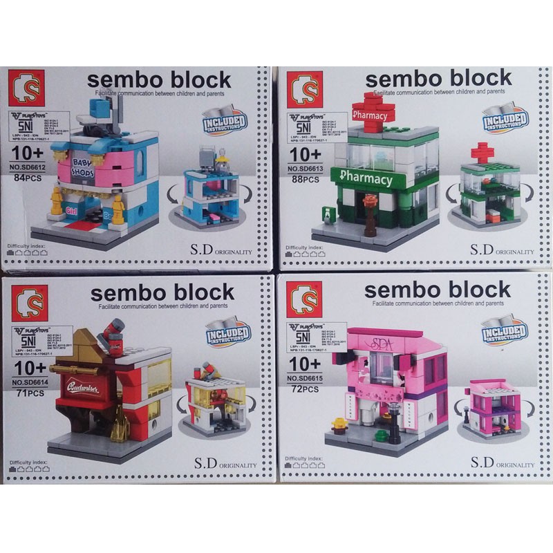 Sembo Block SD6612-15 Baby Shop Minifigure Set Isi 4
