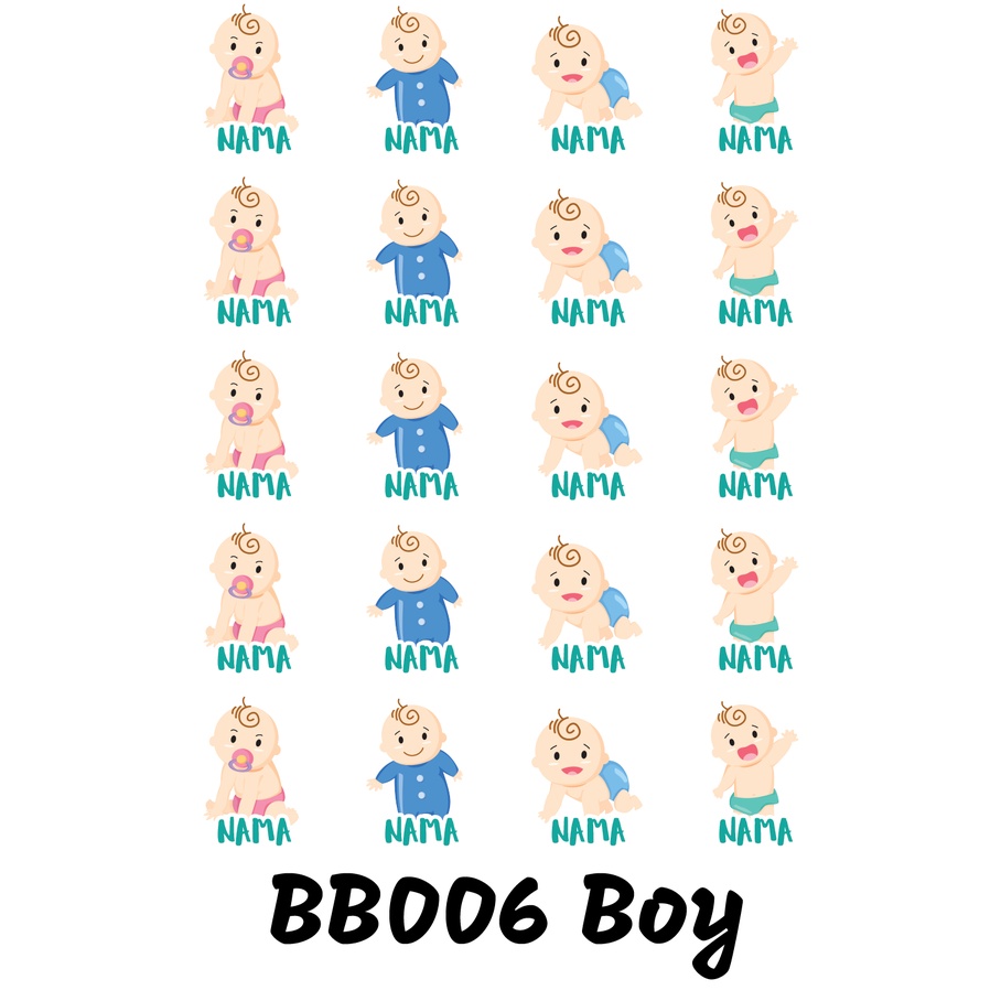 

Sticker Nama Cutting Label Waterproof Tahan Air Baby 06 (BB006)