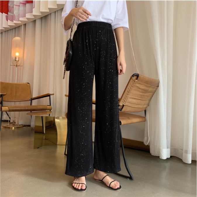 XIAOZHAINV Celana Wanita Korean Style High Waist Loose Pants 798