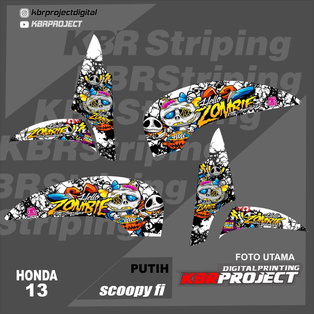 (cod) stiker motor - striping honda scoopy fi scoopy fi 2013 - 2016 - motor - sticker variasi 13