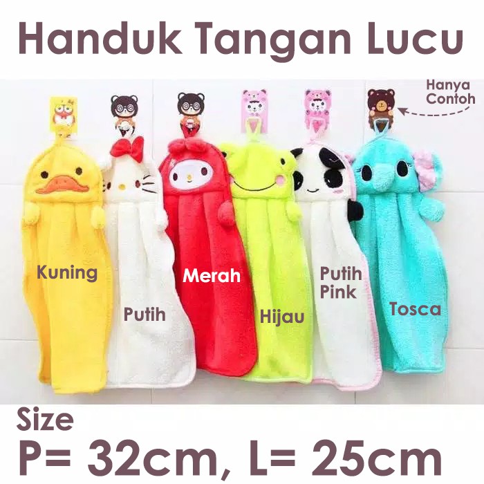 Lap Tangan Handuk KARAKTER Lucu - Handuk Mini Karakter Pengering Tangan Basah chn wastafel dapur cuci tangan hand towel