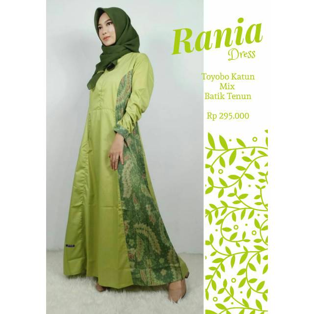 GAMIS AL HALLY RANIA DRESS HIJAU MUDA