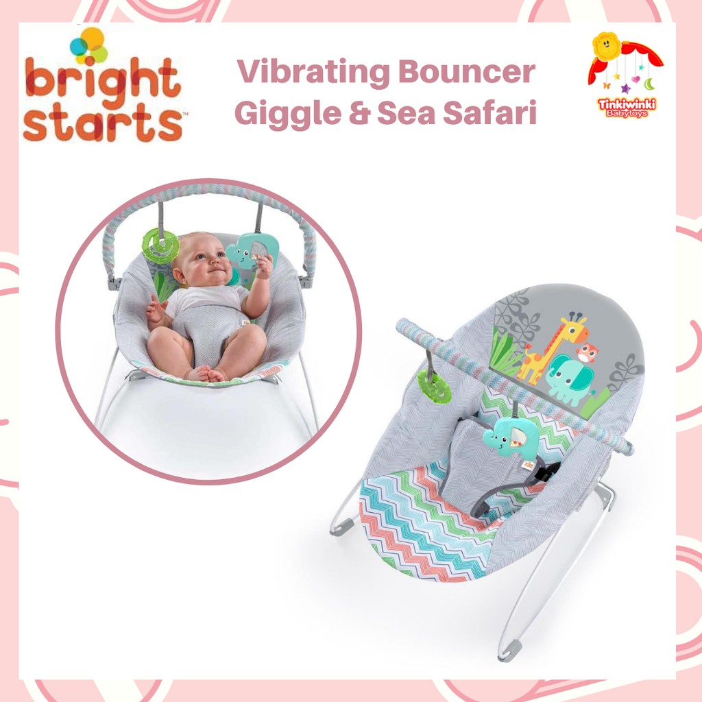 Bright Starts Vibrating Bouncer - zig-zag zebra