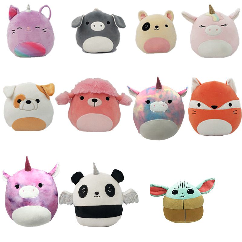 40cm Mainan Squishmallow Stuffed Toy Boneka Animal Hamburger Plush Soft Dolls Large Pillow Cushion