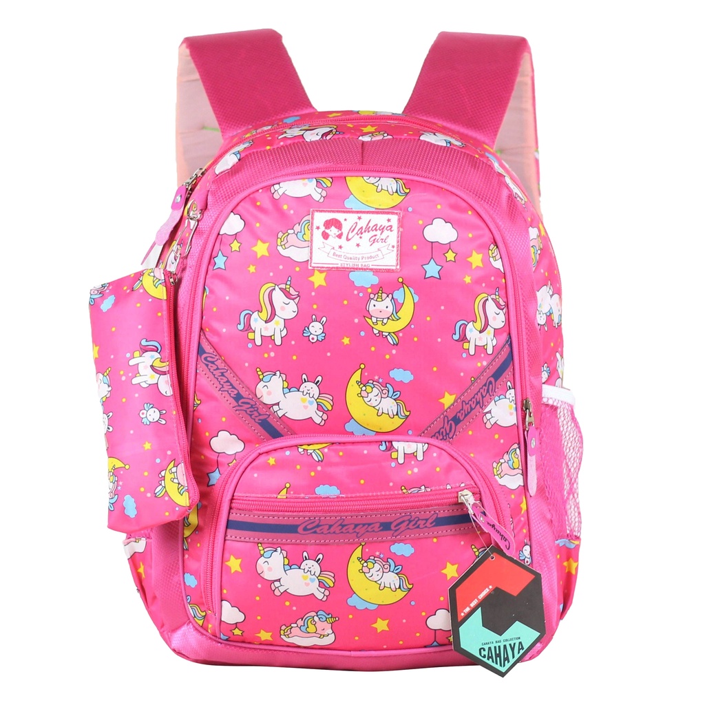 Ransel Anak Perempuan Tas Gendong Perempuan Tas Pink Unicorn Strip Tas Unicorn Anak Tas Sd Sekolah Anak