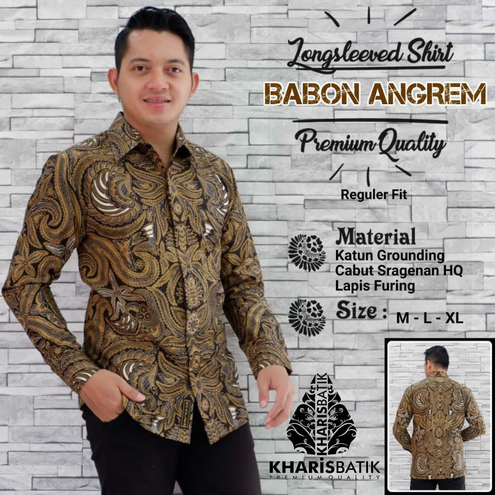 BABON ANGREM / BATIK PRIA LENGAN PANJANG / by KHARIS BATIK / 10.3