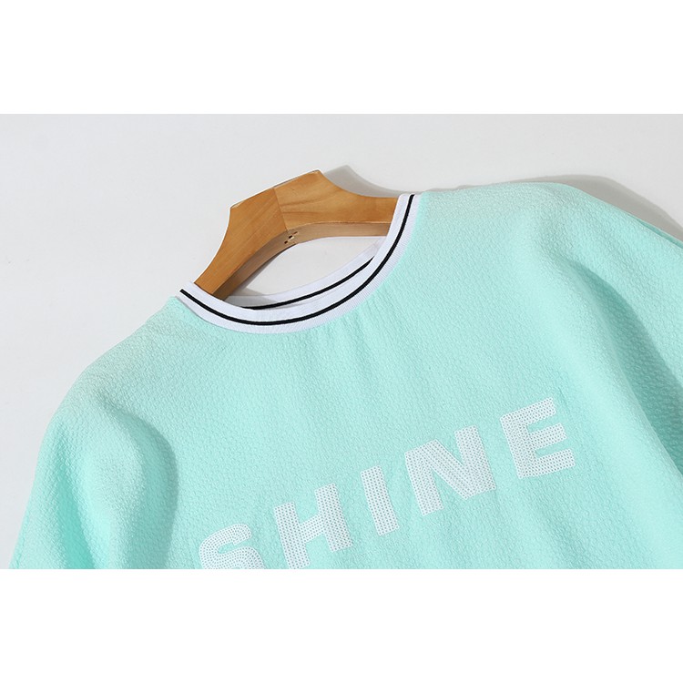 IBS-09 (XL) atasan blouse import lengan pendek wanita shine summer musim panas korea jepang