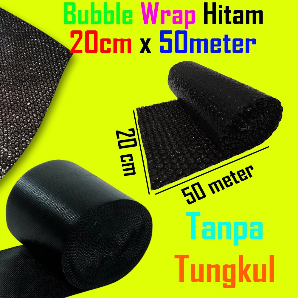 Bubble Packing 20cm x 50Meter -Bubble Wrap Hitam - Plastik Gelembung