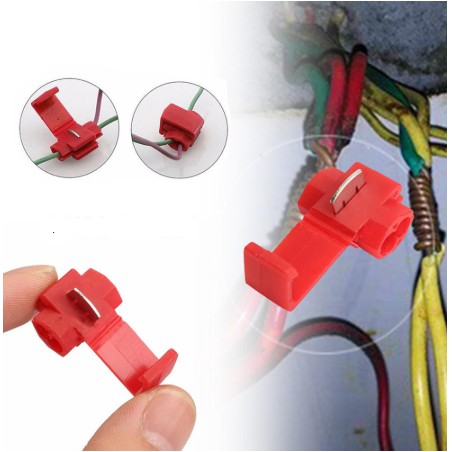 Quick Wiring Terminal jumper Konektor Clamp Clip Sambung AWG Kabel Merah