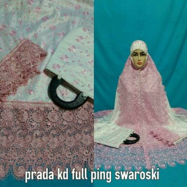 Mukena Prada Renda KD besar Keong PINK