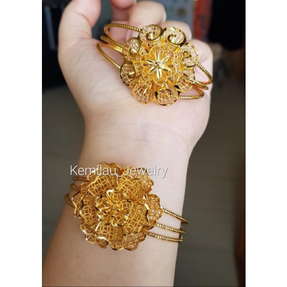 Gelang Kendari cuff Lapis emas