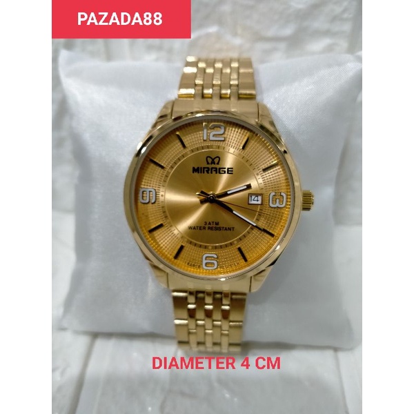 MIRAGE ARP 8743-M JAM TANGAN PRIA RANTAI STAINLESS STEEL WATER RESISTANT 3 ATM