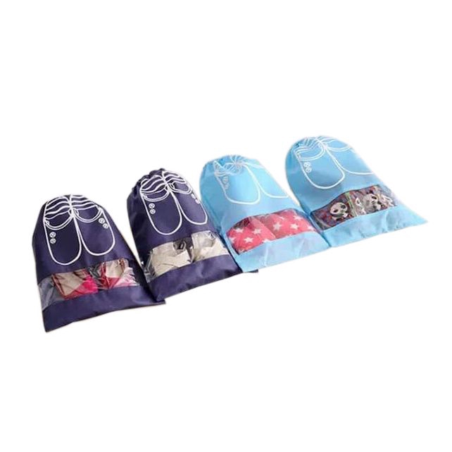 KANTONG TAS SEPATU SERUT - PORTABLE NONWOVEN TRAVEL SHOES BAG L M605