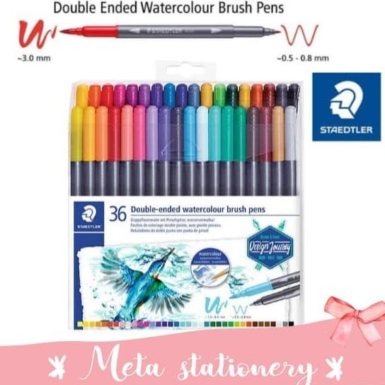 

(BISA COD) Brush Pen Staedtler Double-Ended Watercolour 36 warna TERBARU Kode 107