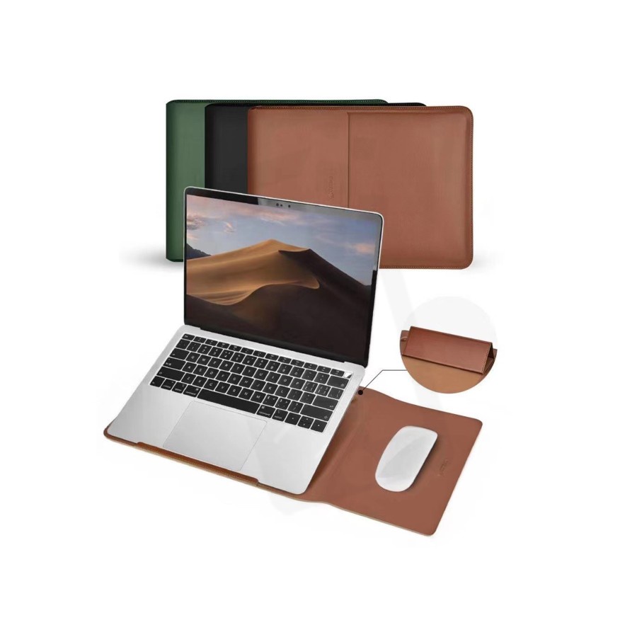 COTEetCI Multifunctional Leather Liner Bag with Mousepad &amp; Stand