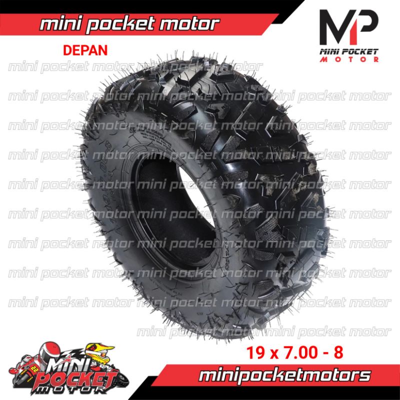 Ban DEPAN ATV Offroad Ring 8 Ukuran 19x7.00-8 Ban ATV Ring 8 Offroad - 2 Pcs