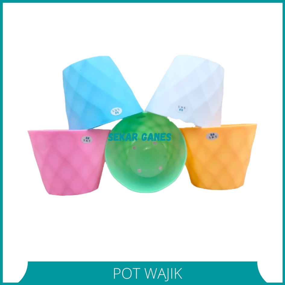 POT WAJIK 20 MADU DIAMOND 20 PUTIH HIJAU PINK ORANGE BIRU POT TAWON DIAMOND 17,5 CM POT DIAMOND 20