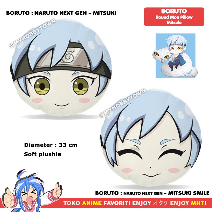 Bantal Bulat Anime Boruto : Mitsuki Plush Doll Round Plushie