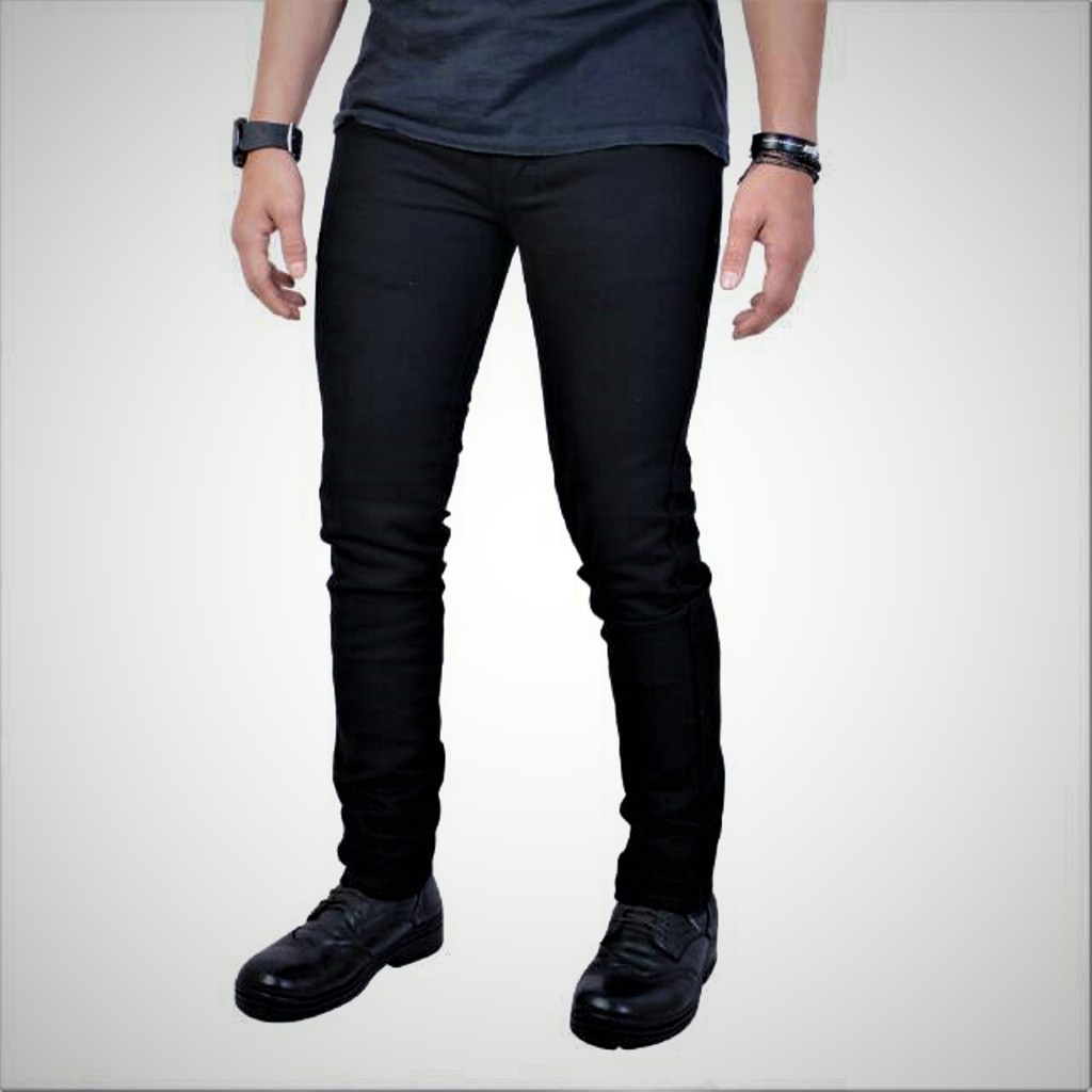 Celana  Panjang Jeans  Hitam  Distro Premium Slim Fit Pria 