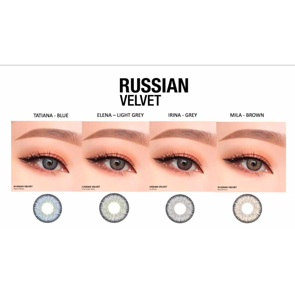 SOFTLENS MINUS RUSSIAN VELVET TATIANA (BLUE) &amp; MILA ( BROWN)  by EXOTICON