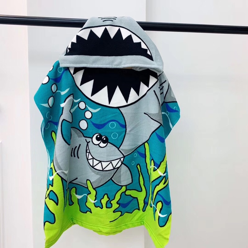 Handuk anak mandi berenang 60*60 poncho towel Hoodie karecter impor Thomas sofia-1