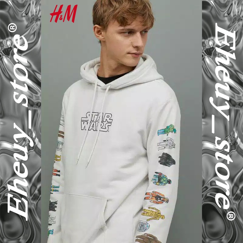 Hoodie H&amp;M Starwars White DIVIDED TAG Hoodie starwars hnm putih sweater starwars