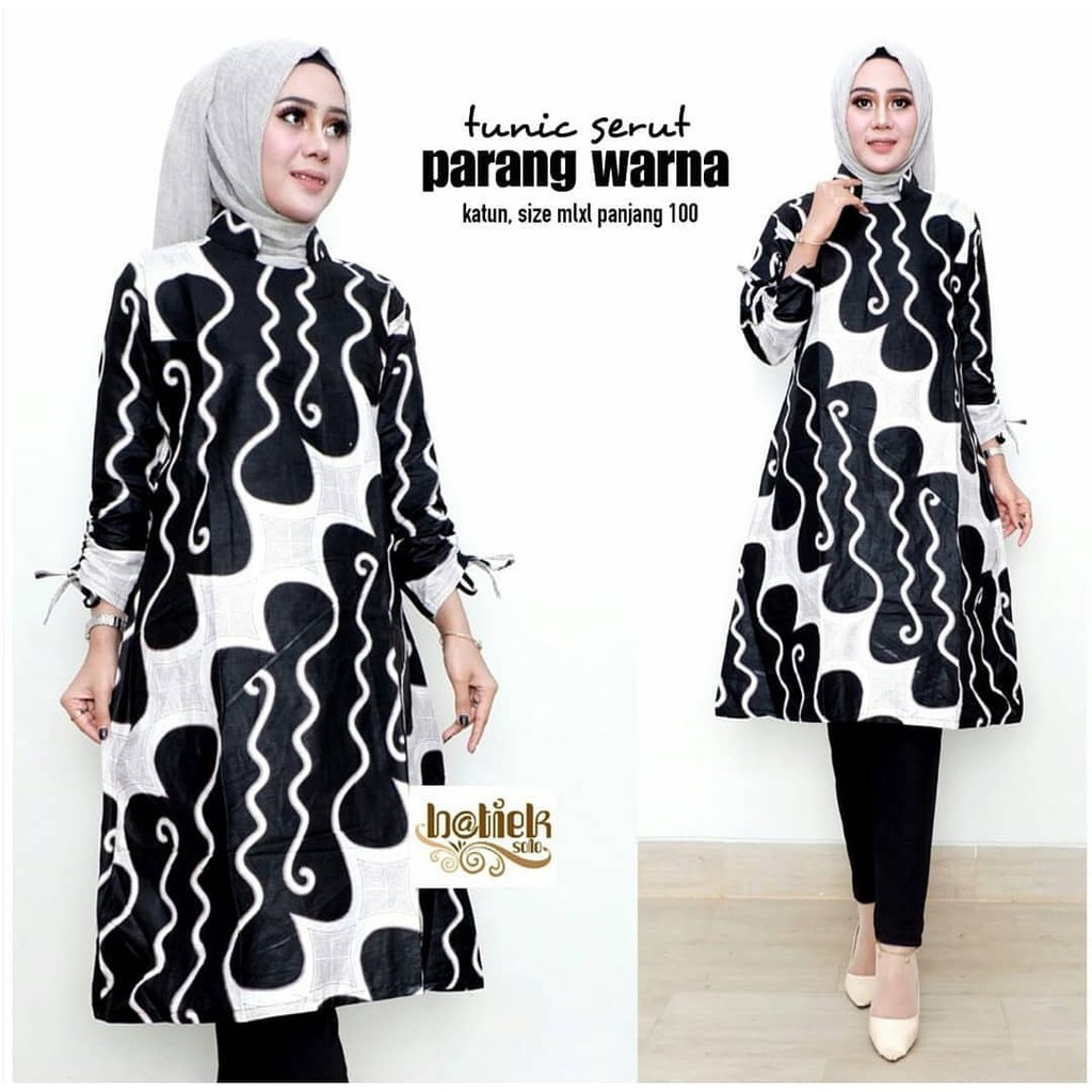 94 Model Baju Batik Hitam Putih HD