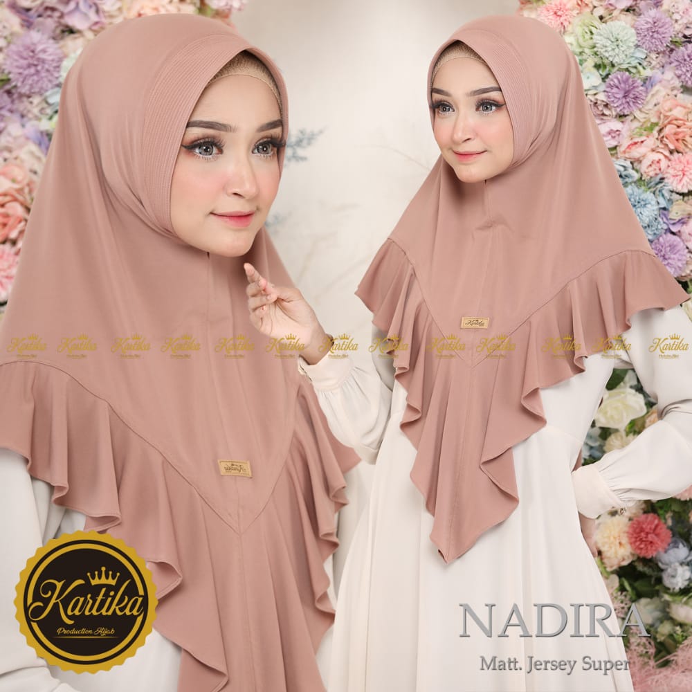 Jilbab Instan Rempel Nadira Bahan Jersey Super By Kartika