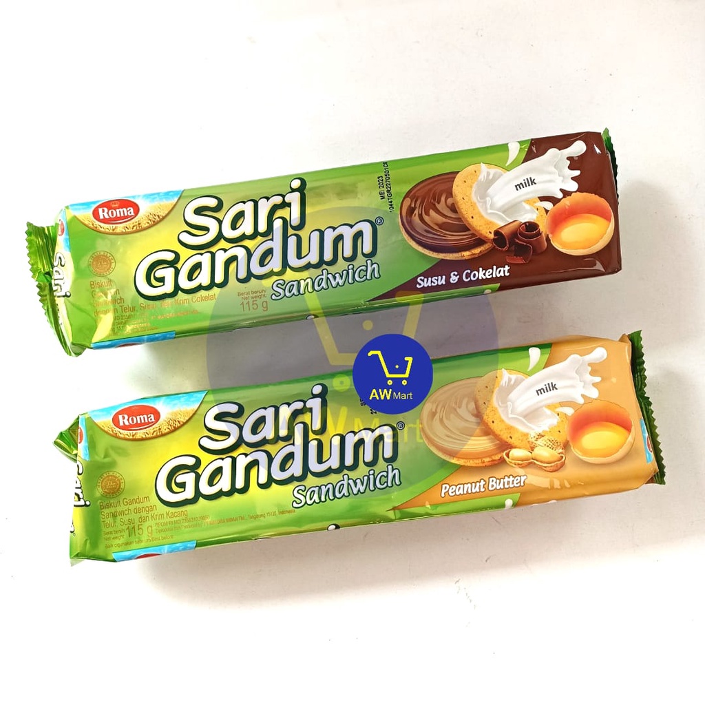 ROMA SARI GANDUM SANDWICH 115GR - SUSU COKELAT