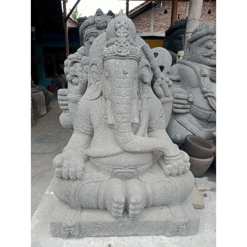 patung Ganesha batu lava
