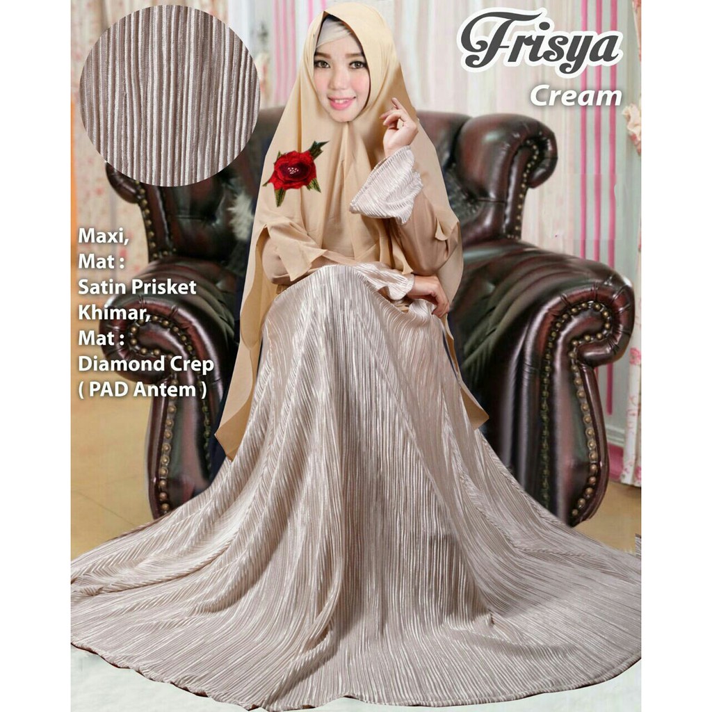 Terbaru 120309 GAMIS JUMBO XXL LD 120 FRISYA CREAM MGR255709616