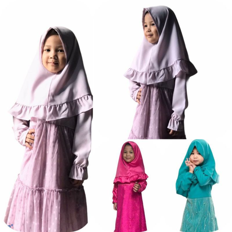 Set gamis anak / set gamis brukat anak