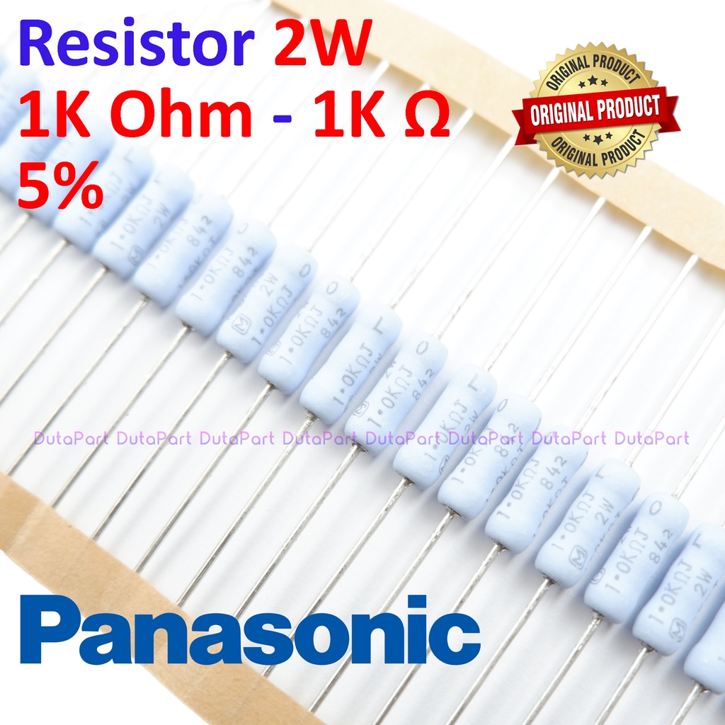 Resistor 1K Ohm 2 Watt 5% ORIGINAL PANASONIC 2W 1K R HIGH QUALITY