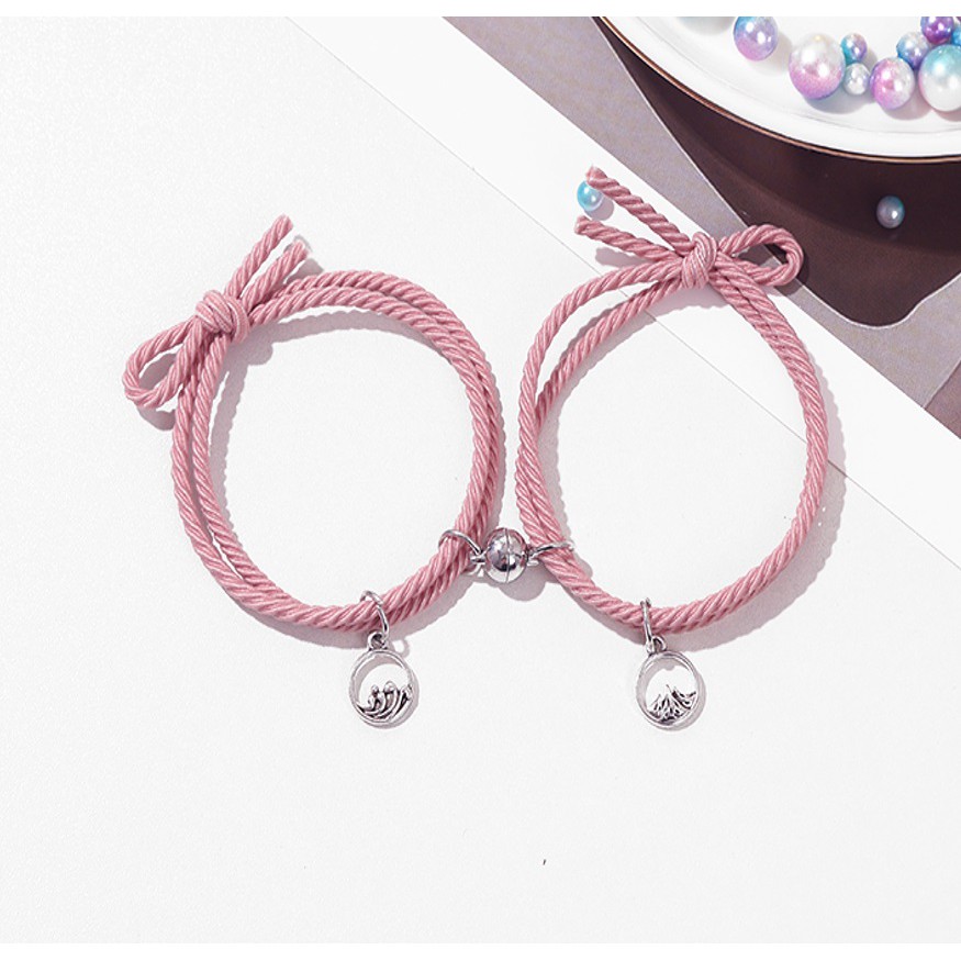 1 Set Gelang BEST FRIEND Tali Magnet Couple Pasangan Hip Hop Korea Fashion Lock Kunci