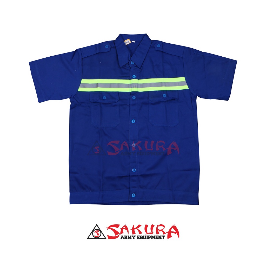 Wearpack Safety Atasan Baju Wearpack Lengan Pendek Biru Benhur