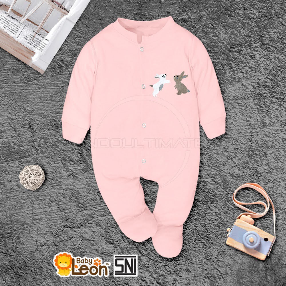 Baju Tidur BAYI Laki Laki Perempuan 0 6 12 Bulan/1 Tahun  BABY LEON Set/SETELAN Lengan Panjang IMPORT Motif Lucu Piama Pajamas Pajama Piyama Bodysuit Body Jumper Jumpsuit Legging Leging Lejing Girl Boy Cowok Cewek Sleepsuit GY052-RABBIT SINGLE