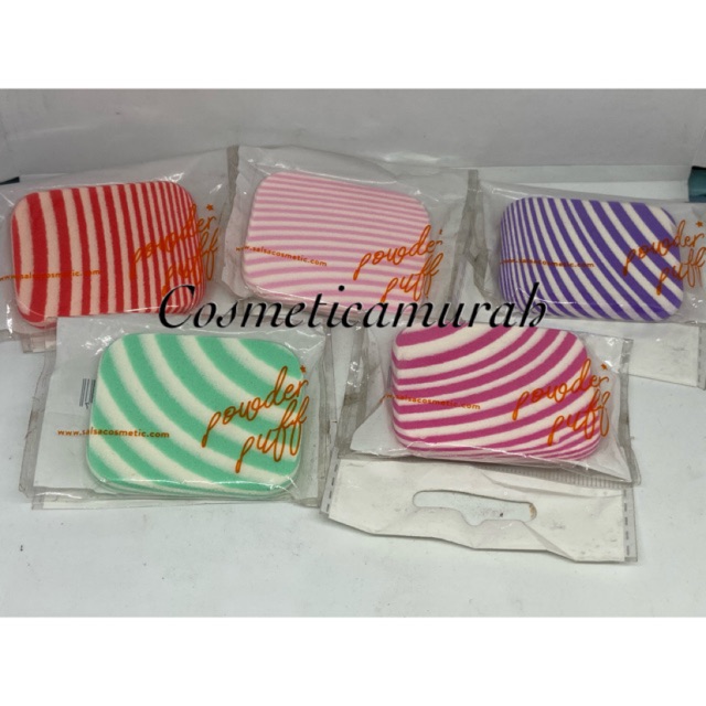 Puff powder belang2 salsa - powder bedak salsa puff